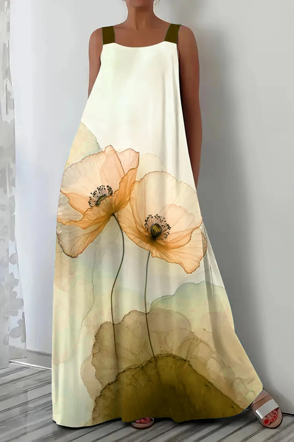 Adrielle | Floral Print Sleeveless Maxi Dress