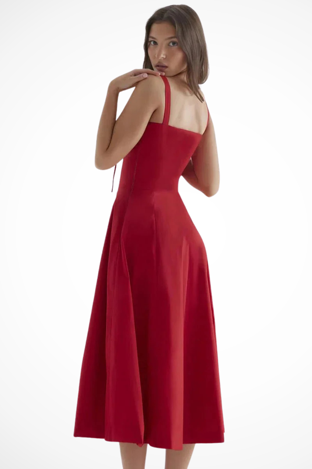 Aurelia | Floral Square Neck Corset Bow Detail Midi Dress