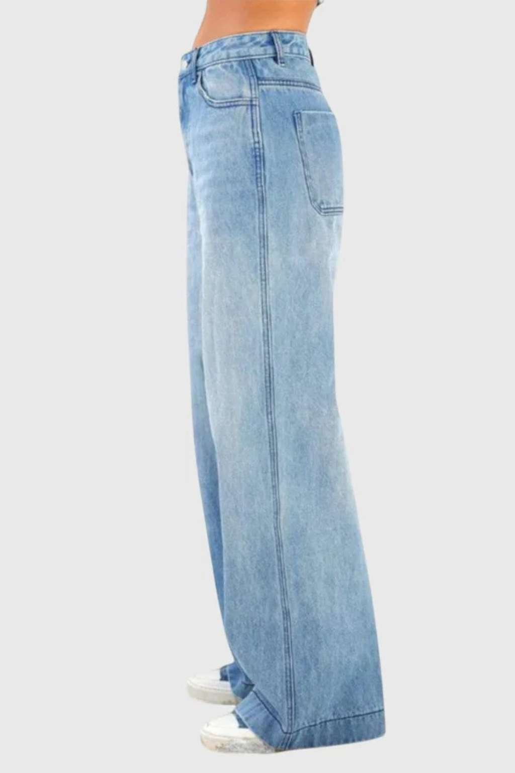 Luneth | Effortless Oversized Wide Leg Denim Jeans