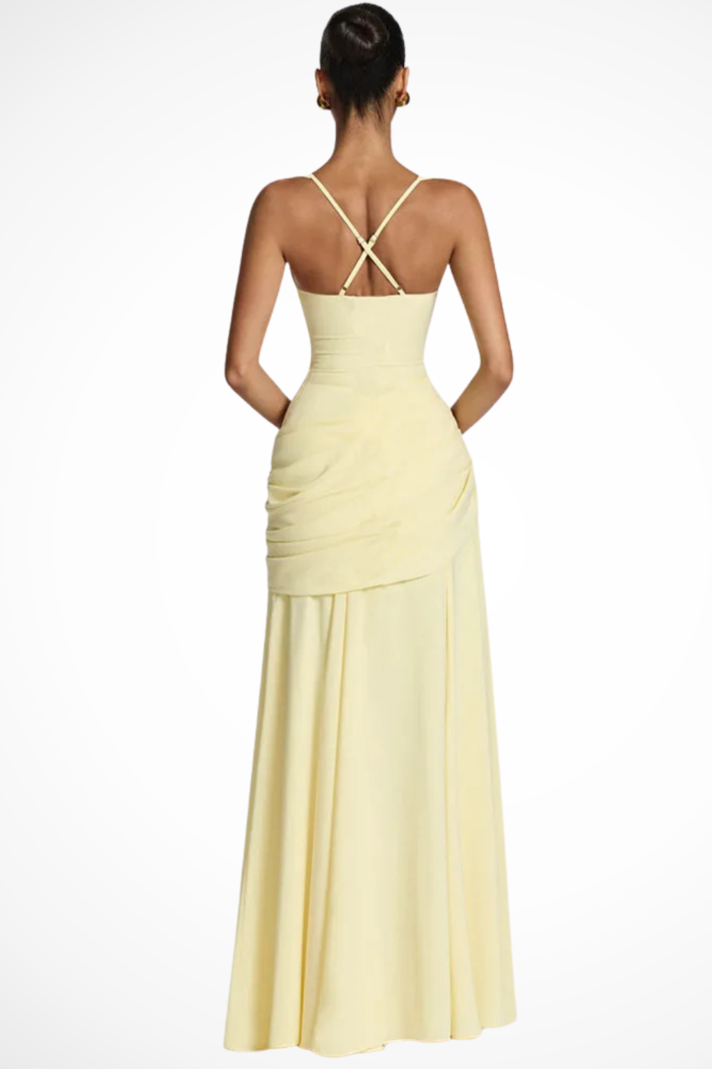 Genevieve | Elegant Square Neck Ruched Formal Maxi Dress