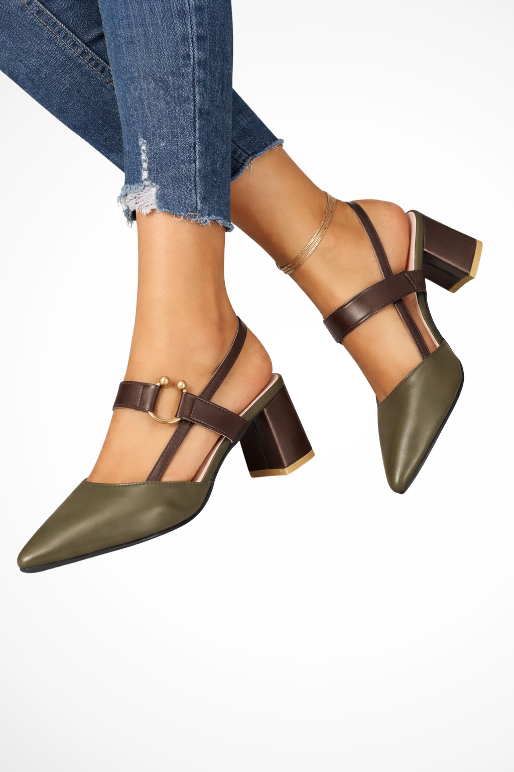 Isadora | Elegant Pointed Toe Multi-Strap Slingback Heels