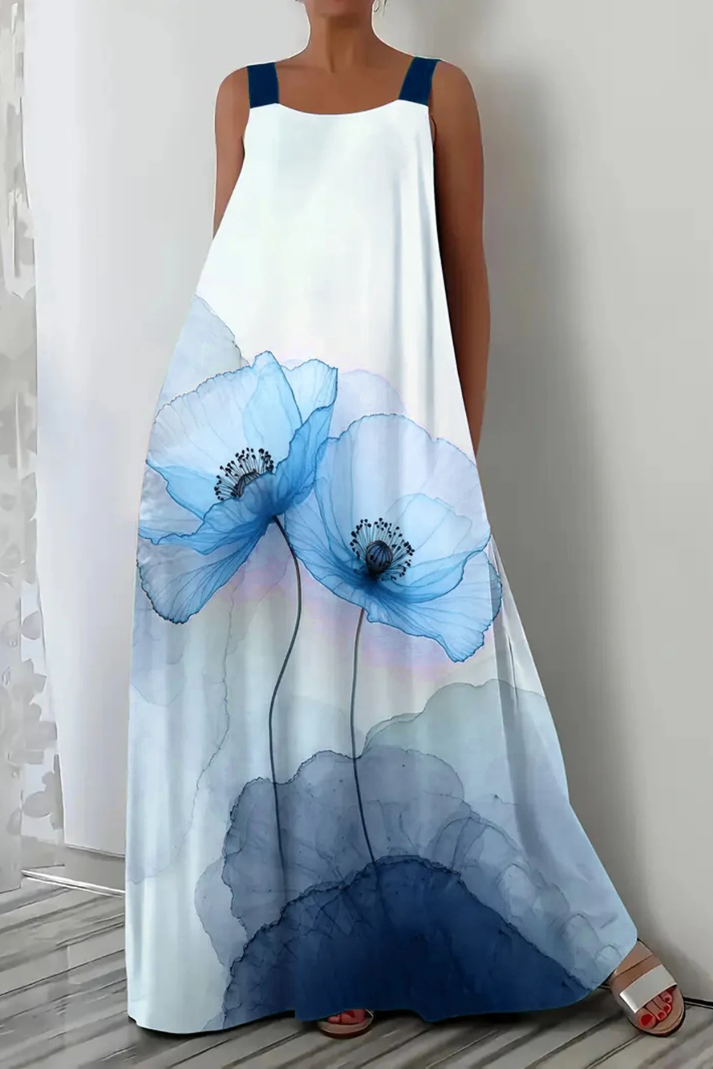Adrielle | Floral Print Sleeveless Maxi Dress