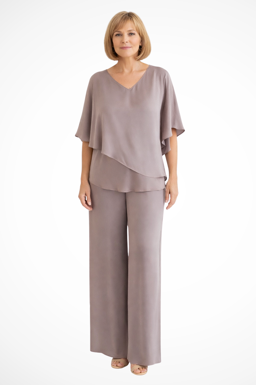 Adrielle | Elegant Batwing Layered Two Piece Set