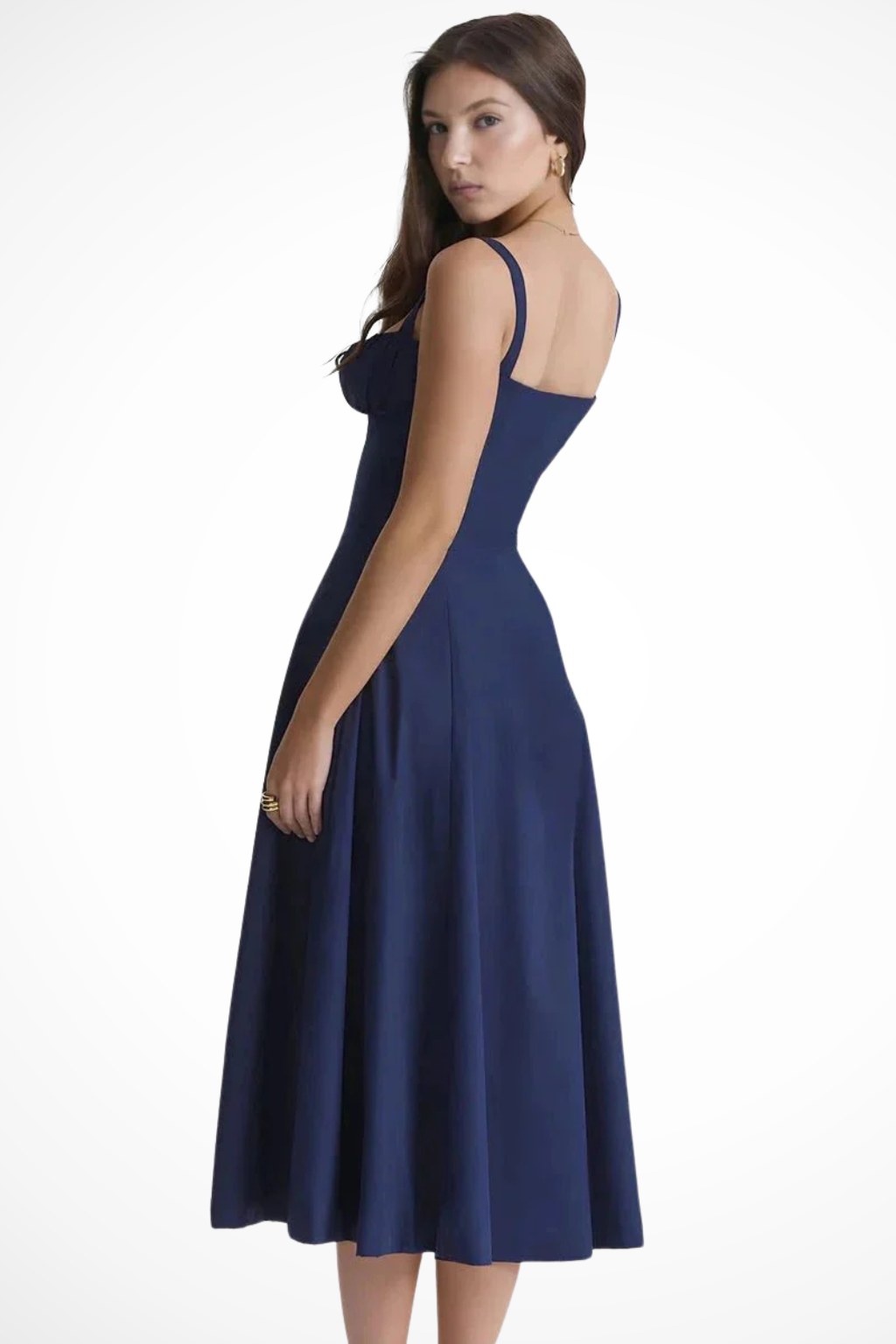 Aurelia | Floral Square Neck Corset Bow Detail Midi Dress