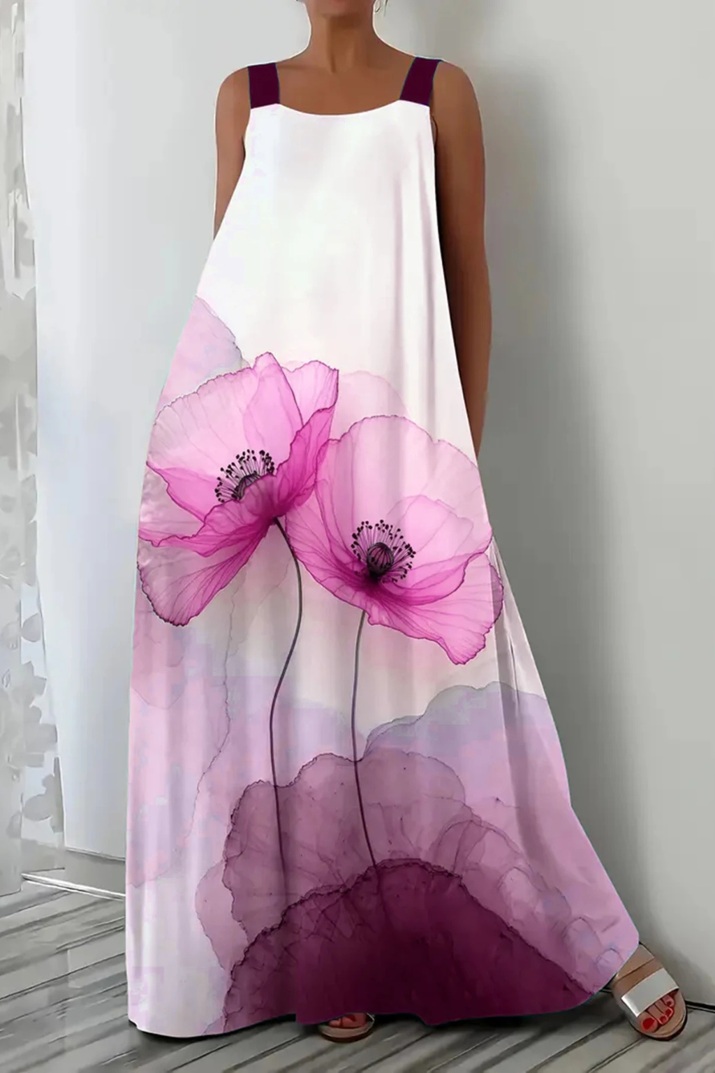 Adrielle | Floral Print Sleeveless Maxi Dress