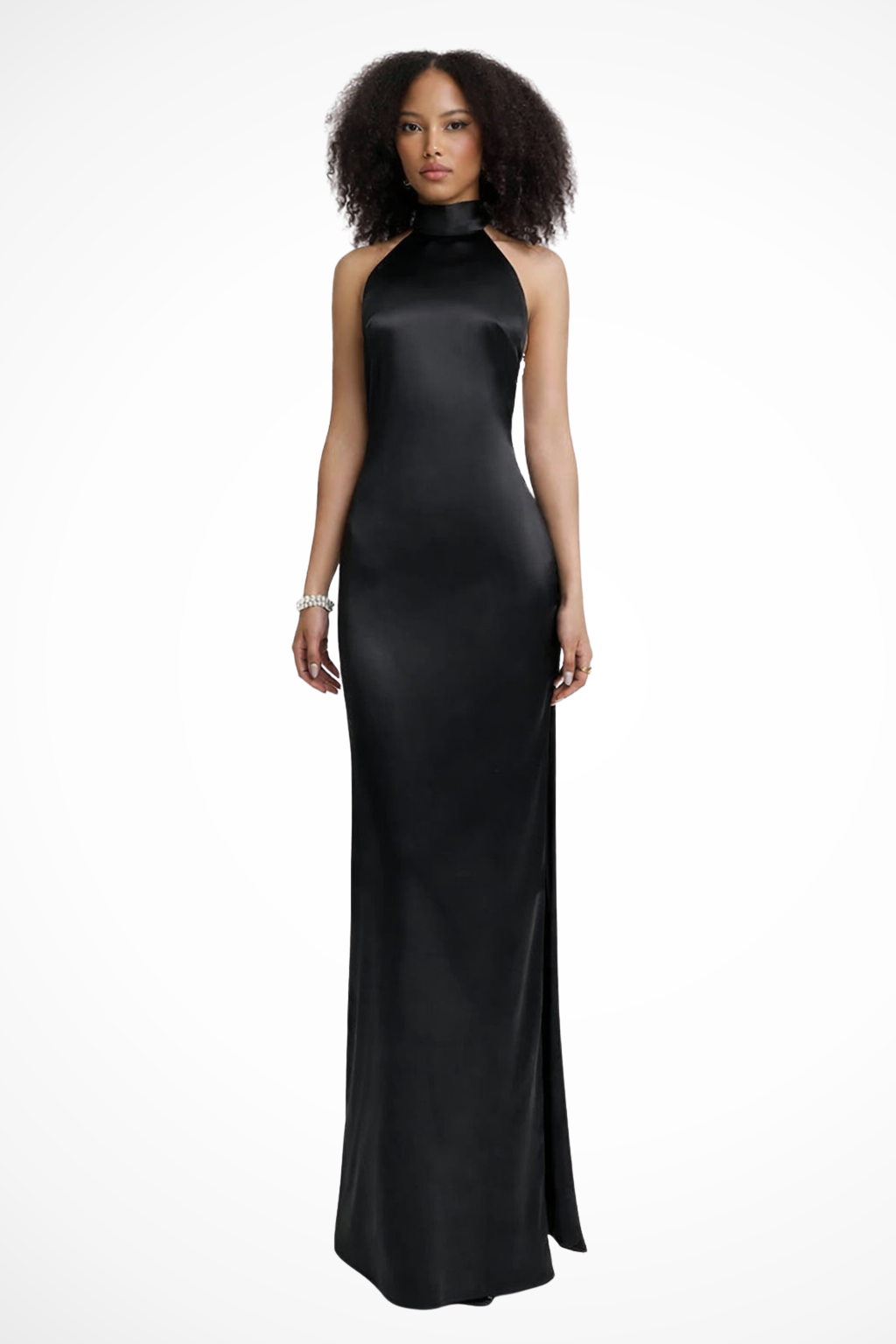 Rowella | Elegant Halter Backless Chain Detail Maxi Dress