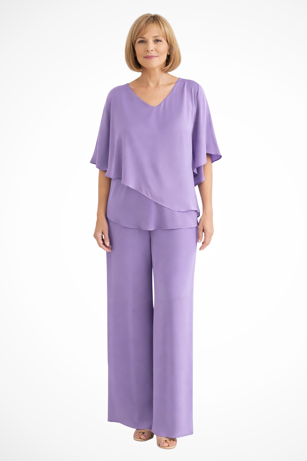 Adrielle | Elegant Batwing Layered Two Piece Set