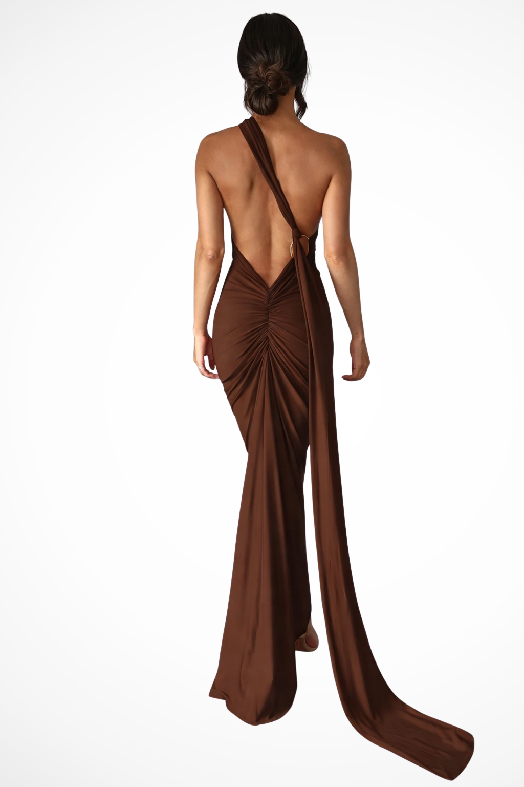 Seraphina | Elegant One Shoulder Ruched Back Formal Maxi Dress
