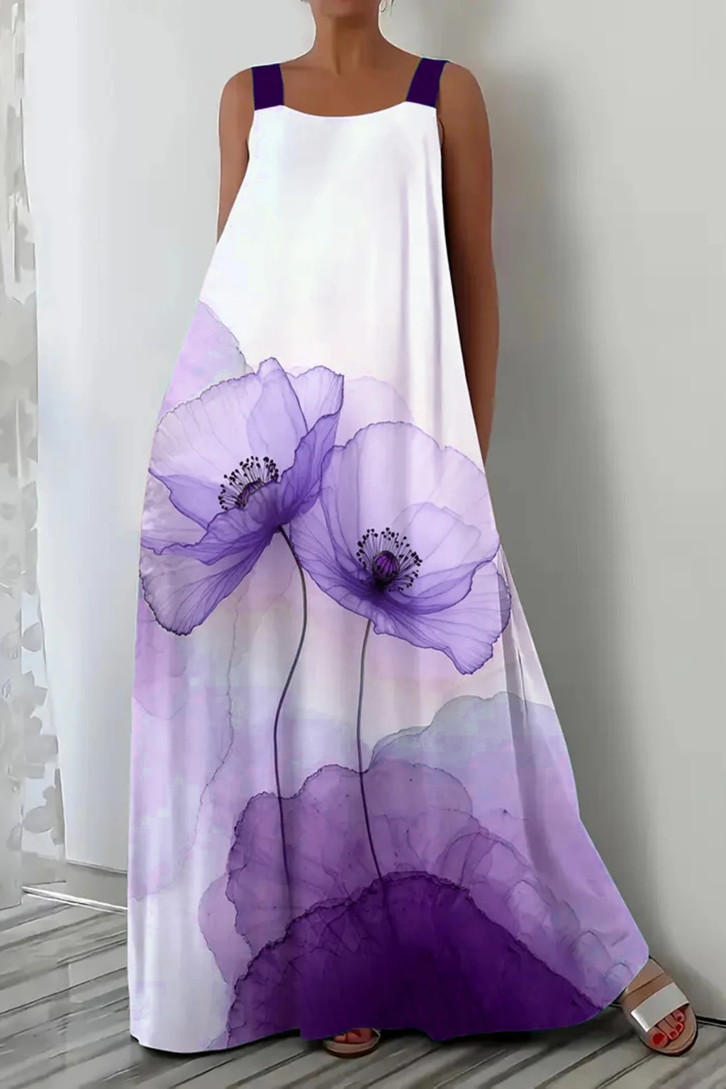 Adrielle | Floral Print Sleeveless Maxi Dress