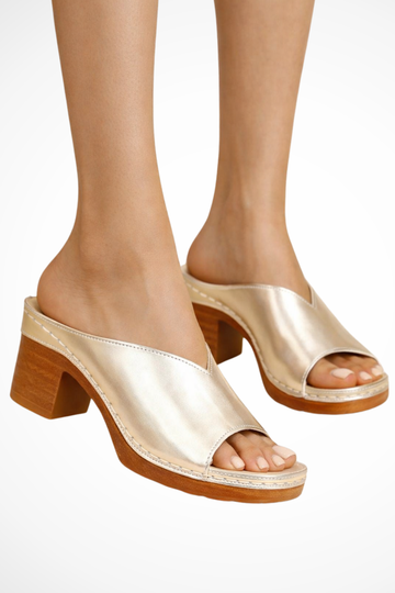 Claribel | Elegant Platform Block Heels Mules