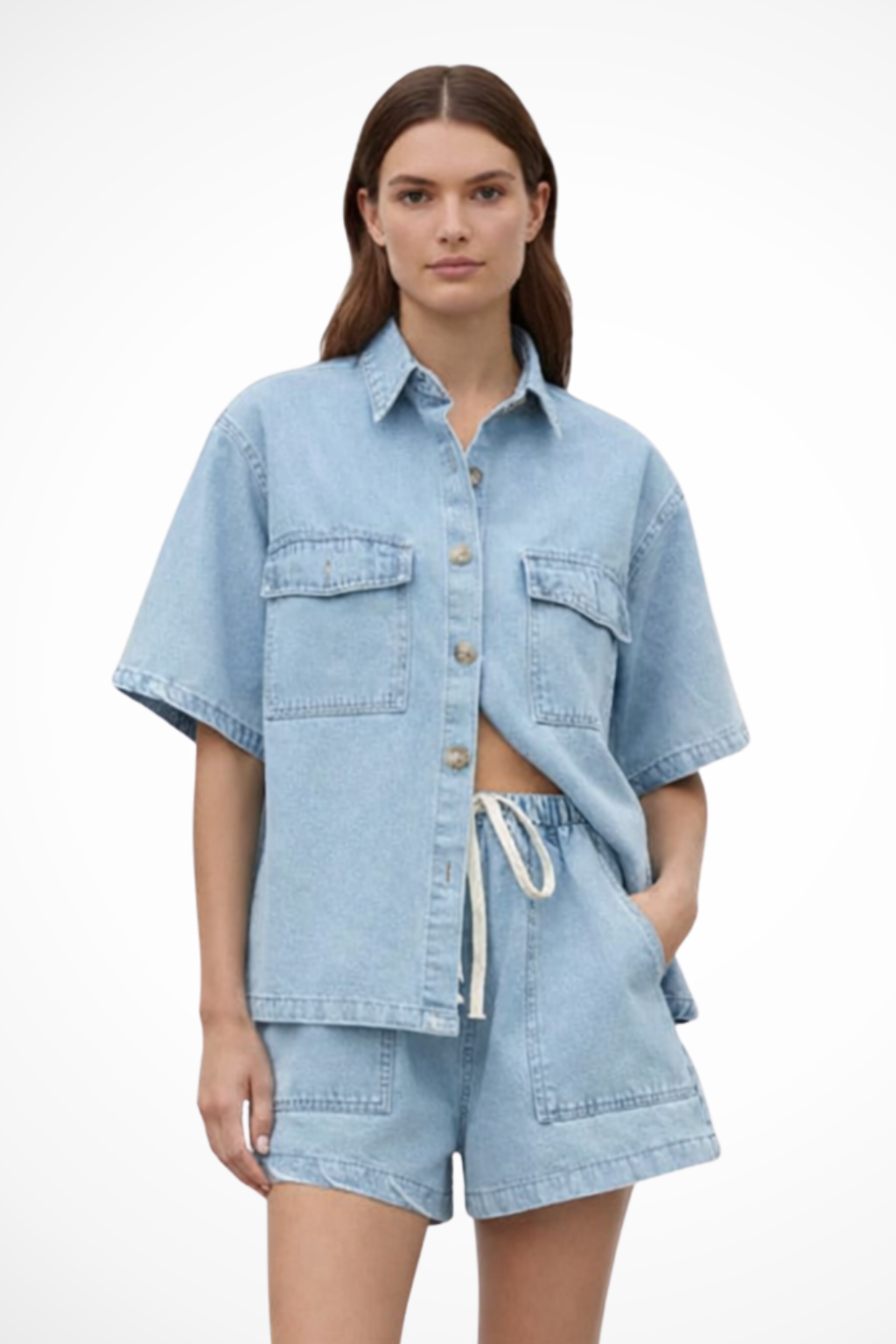 Isabelle | Casual Denim Two Piece Set