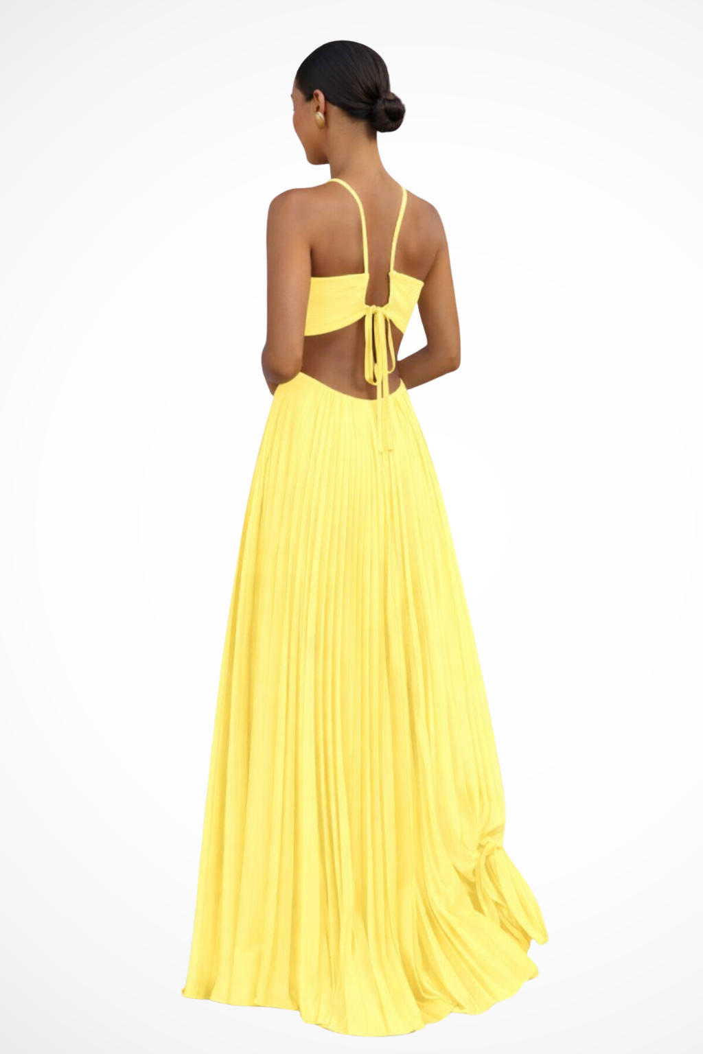 Rowella | Elegant Pleated Halter Backless Maxi Dress