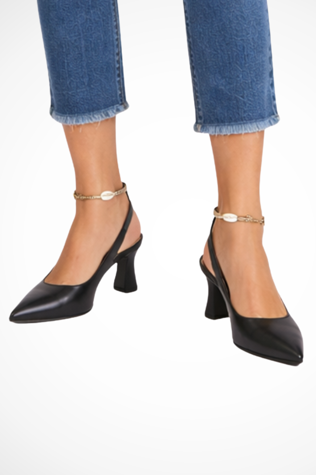Rowella | Elegant Pointed Toe Slingback Kitten Heels