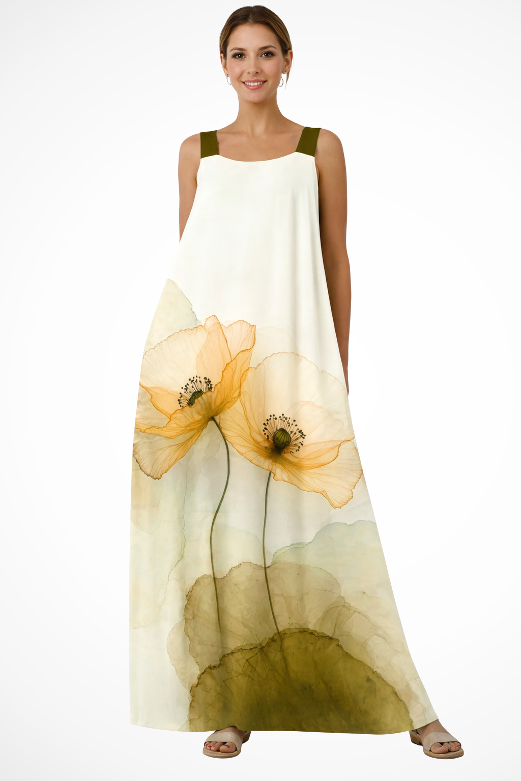 Adrielle | Floral Print Sleeveless Maxi Dress