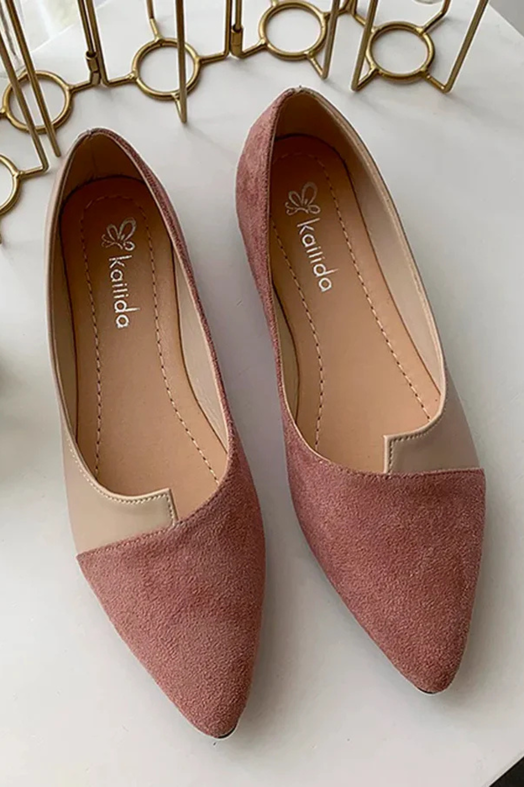 Seraphina | Elegant Pointed Toe Mixed Texture Flats