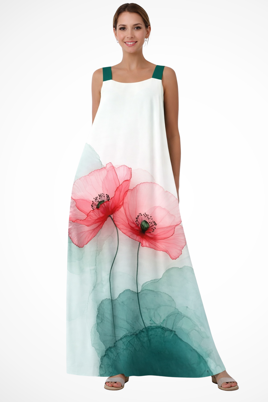 Adrielle | Floral Print Sleeveless Maxi Dress