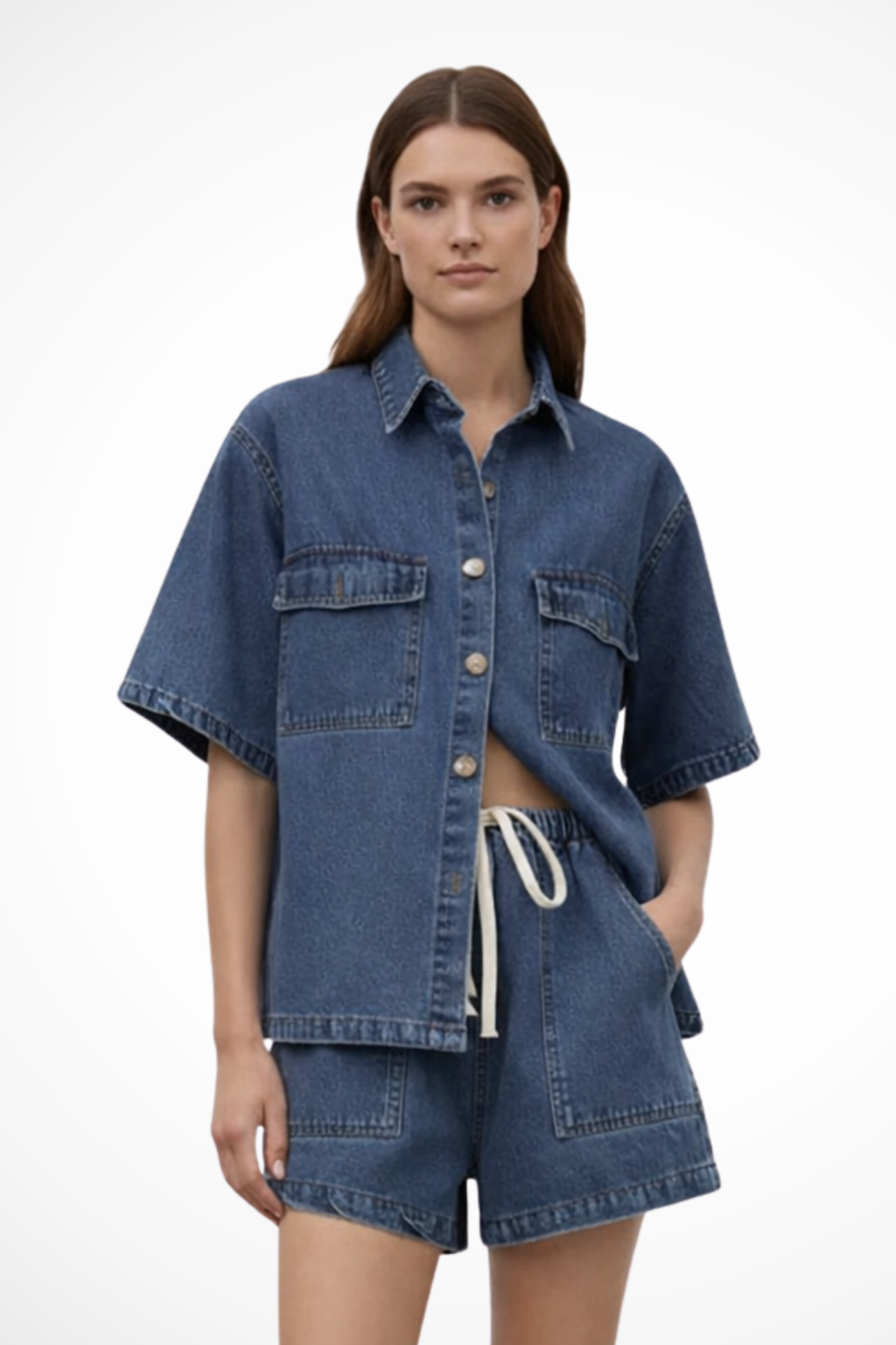 Isabelle | Casual Denim Two Piece Set