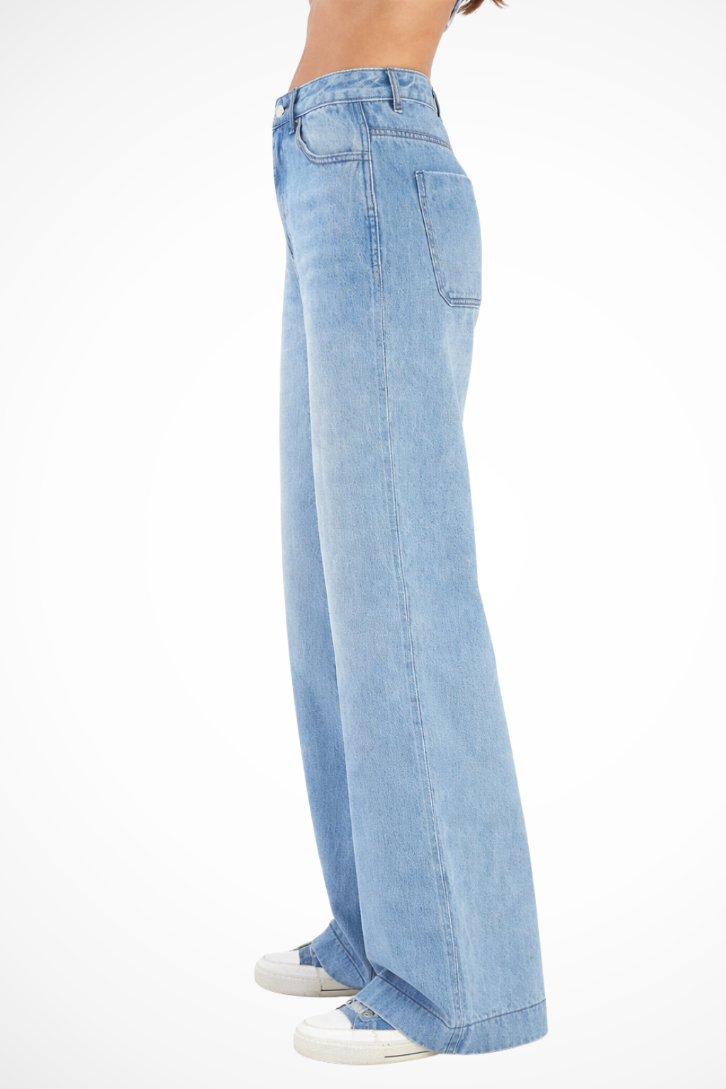 Luneth | Effortless Oversized Wide Leg Denim Jeans