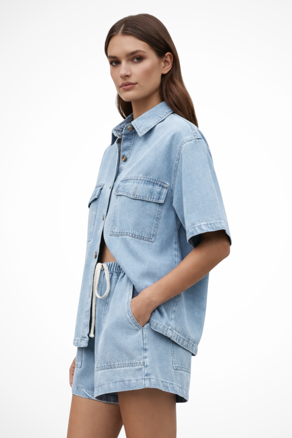 Isabelle | Casual Denim Two Piece Set