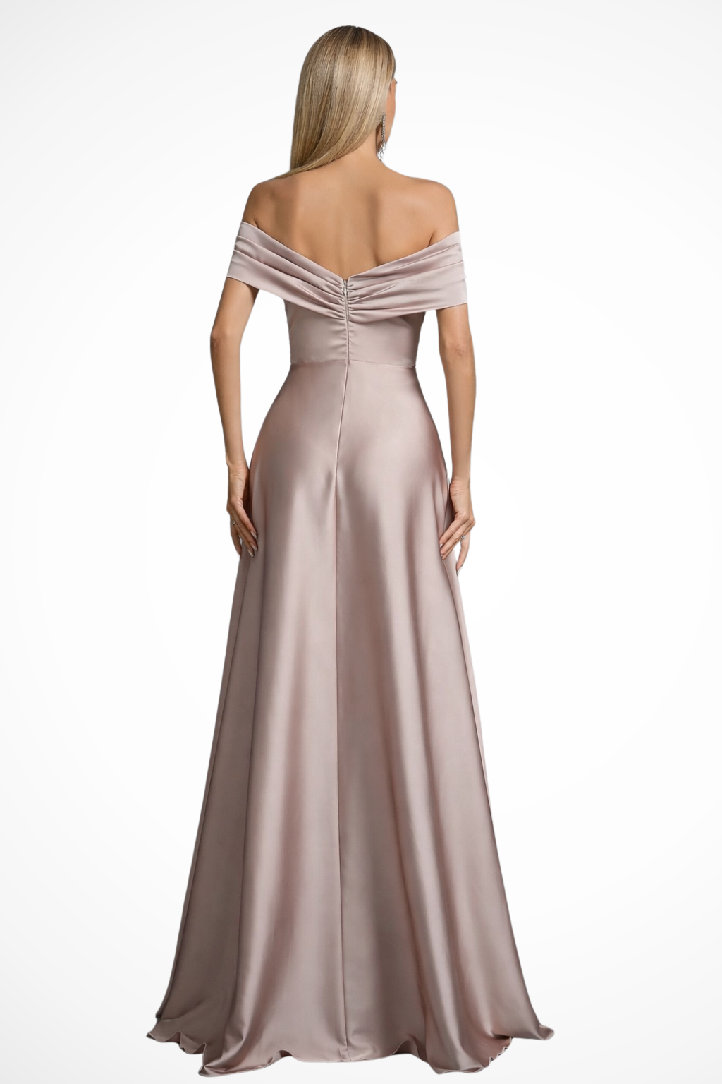 Rosalind | Elegant Off Shoulder Twisted Knot Formal Maxi Dress