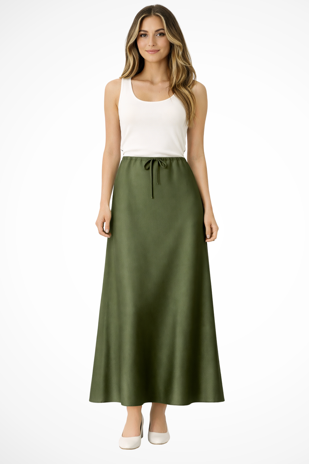 Adrielle | Elegant High Waist Tied Maxi Skirt