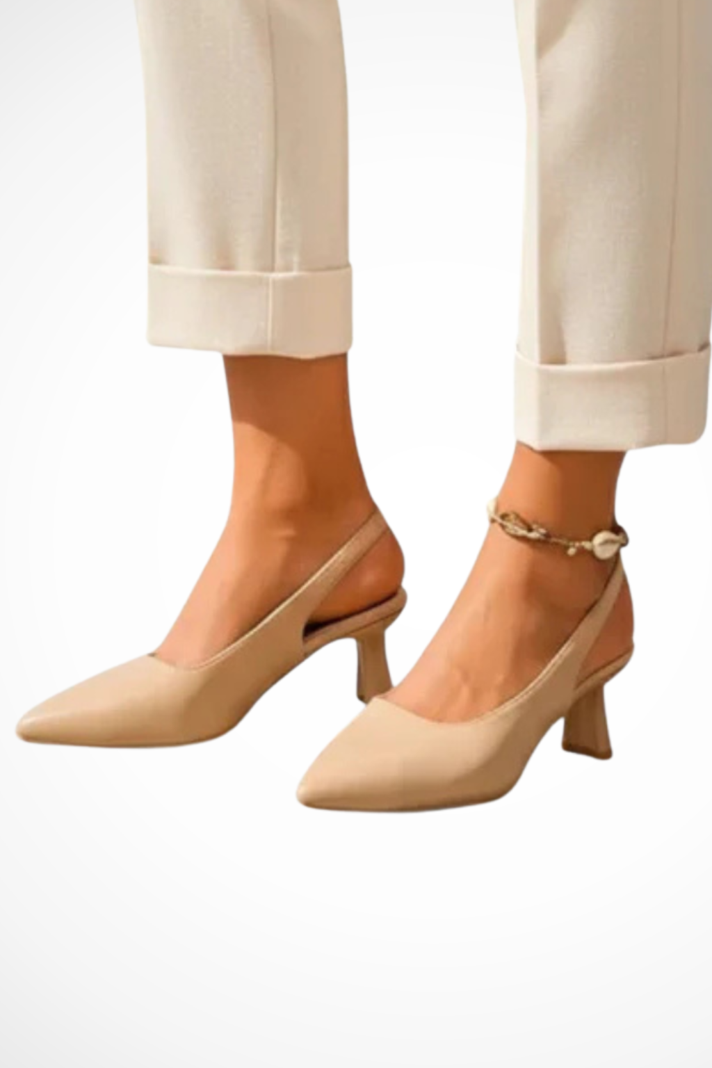 Rowella | Elegant Pointed Toe Slingback Kitten Heels