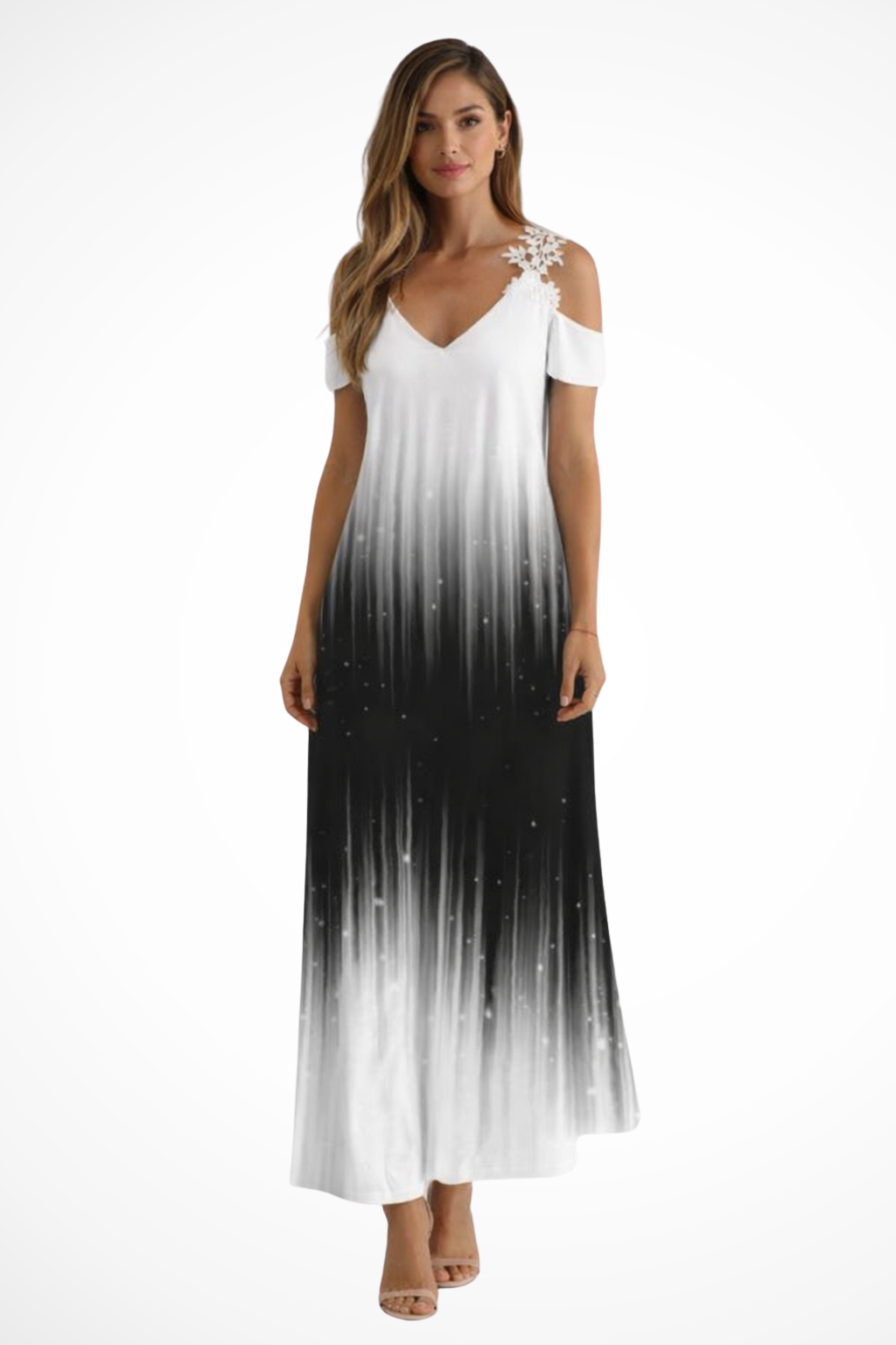 Valentina | Floral Cold Shoulder Maxi Dress