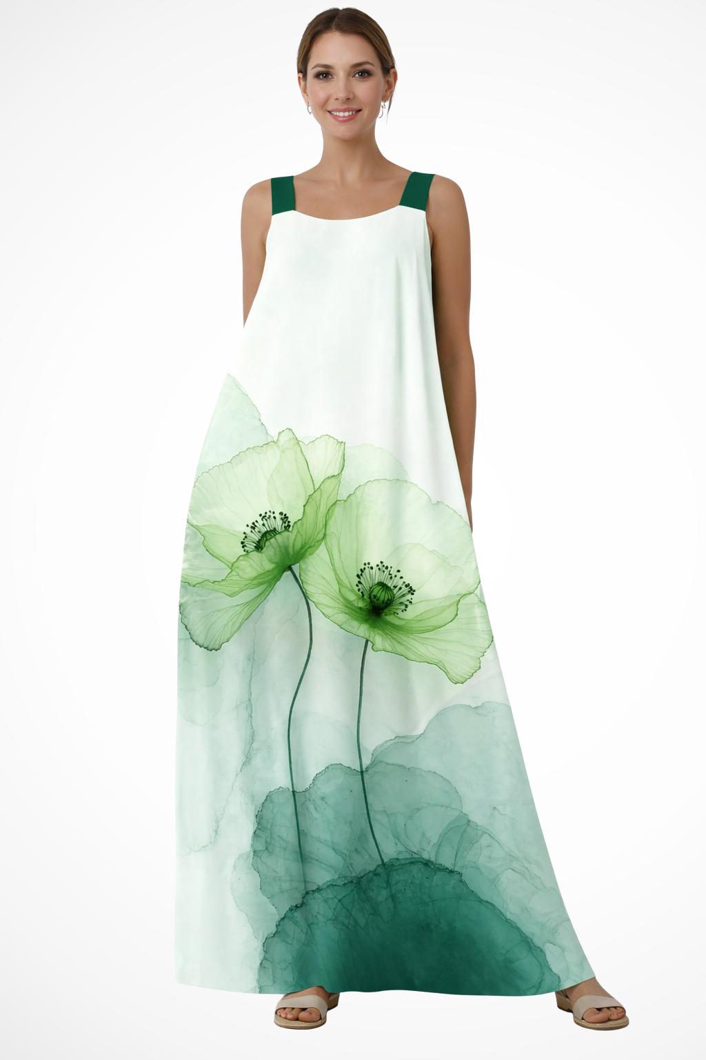 Adrielle | Floral Print Sleeveless Maxi Dress