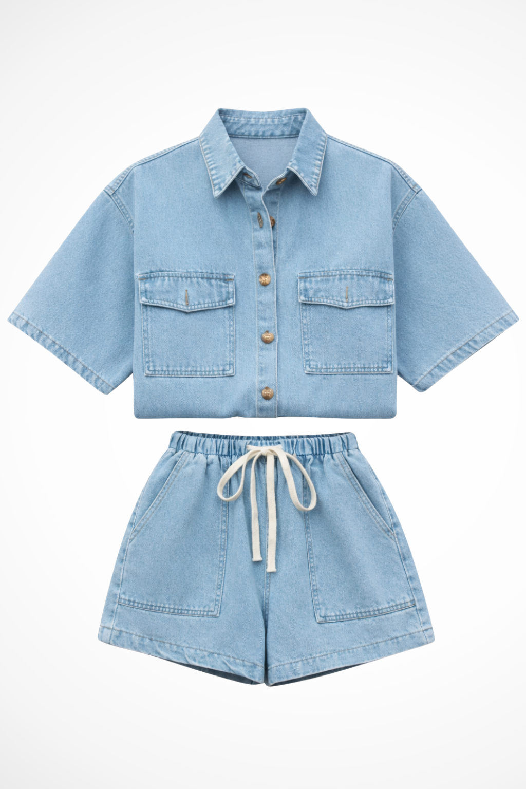 Isabelle | Casual Denim Two Piece Set
