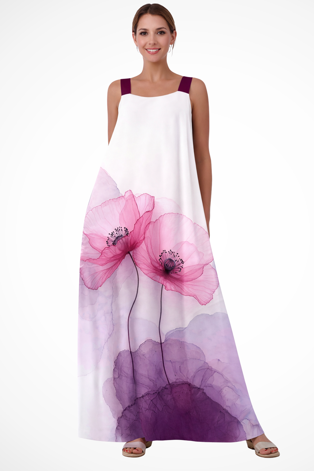 Adrielle | Floral Print Sleeveless Maxi Dress