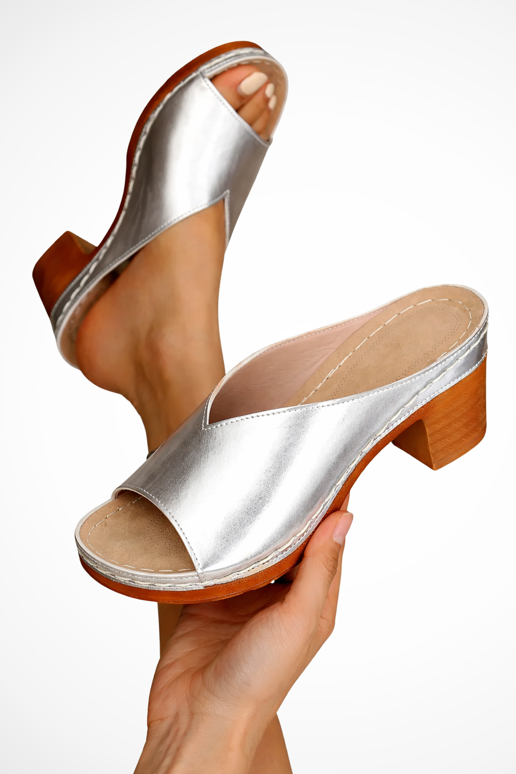Claribel | Elegant Platform Block Heels Mules