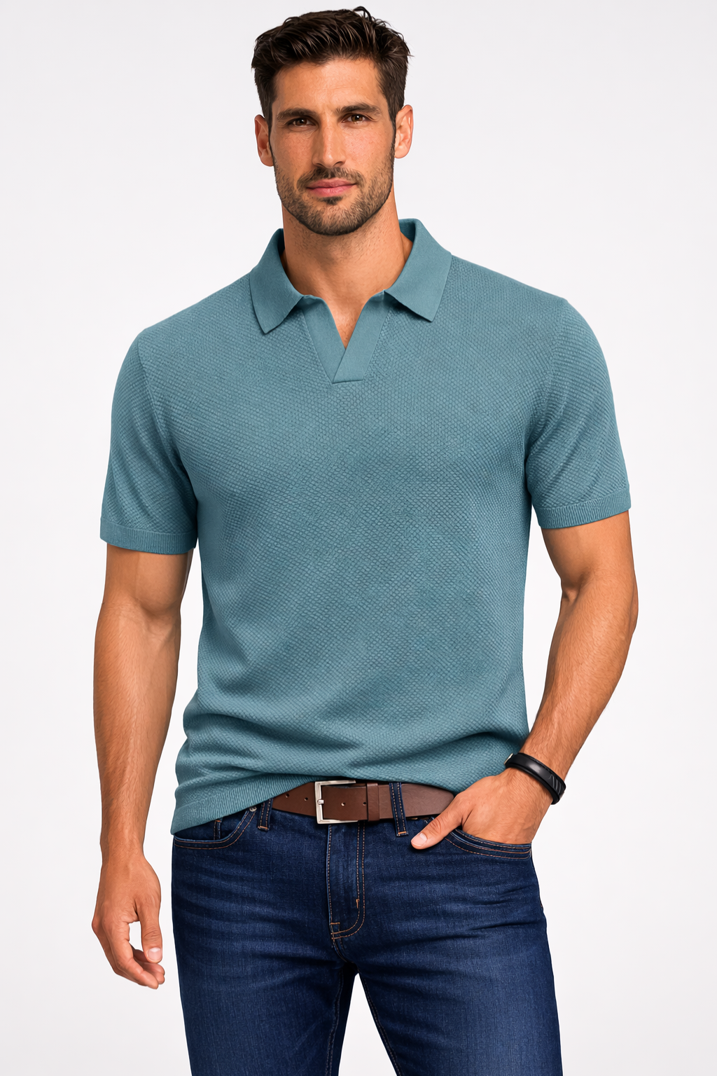 Theodore | Men's Classic Textured Knit Polo