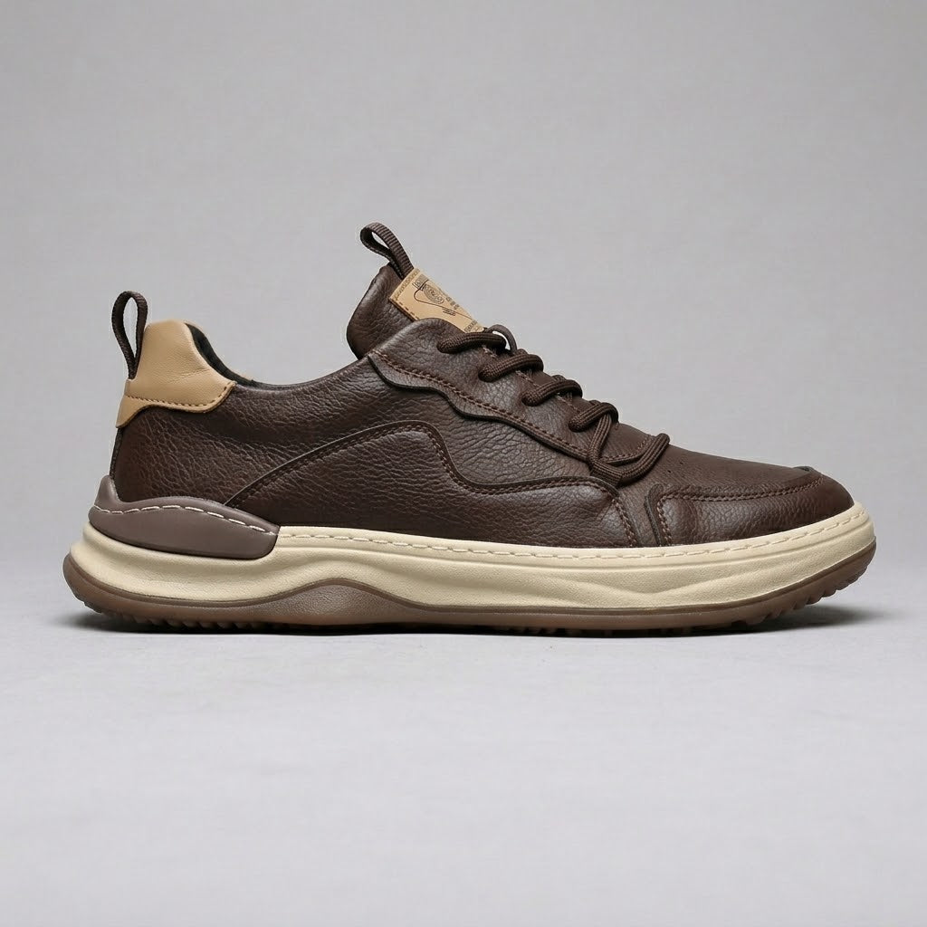 Men’s Casual Lace-Up Sneakers Cushioned Platform Sole