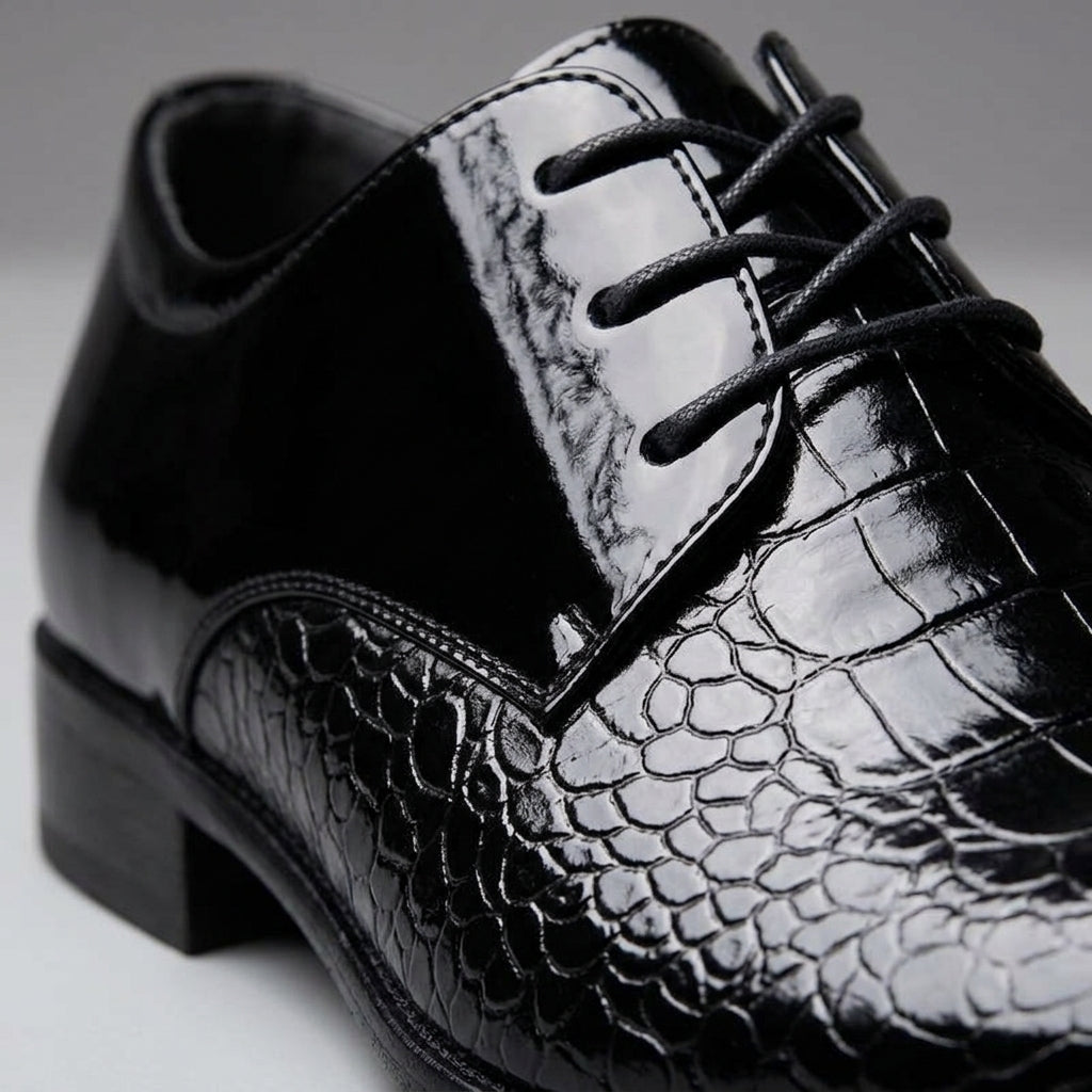 Men's Oxford Dress Shoes Pointed Toe Patent Leather Lace-Up
