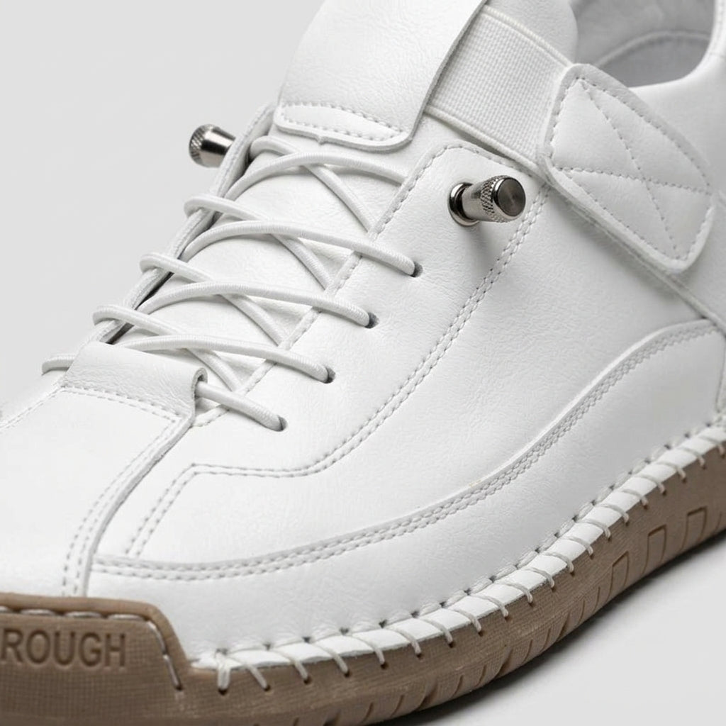 Men's Sneakers Low-Top Hand-Stitched Sole Hook-and-Loop Strap