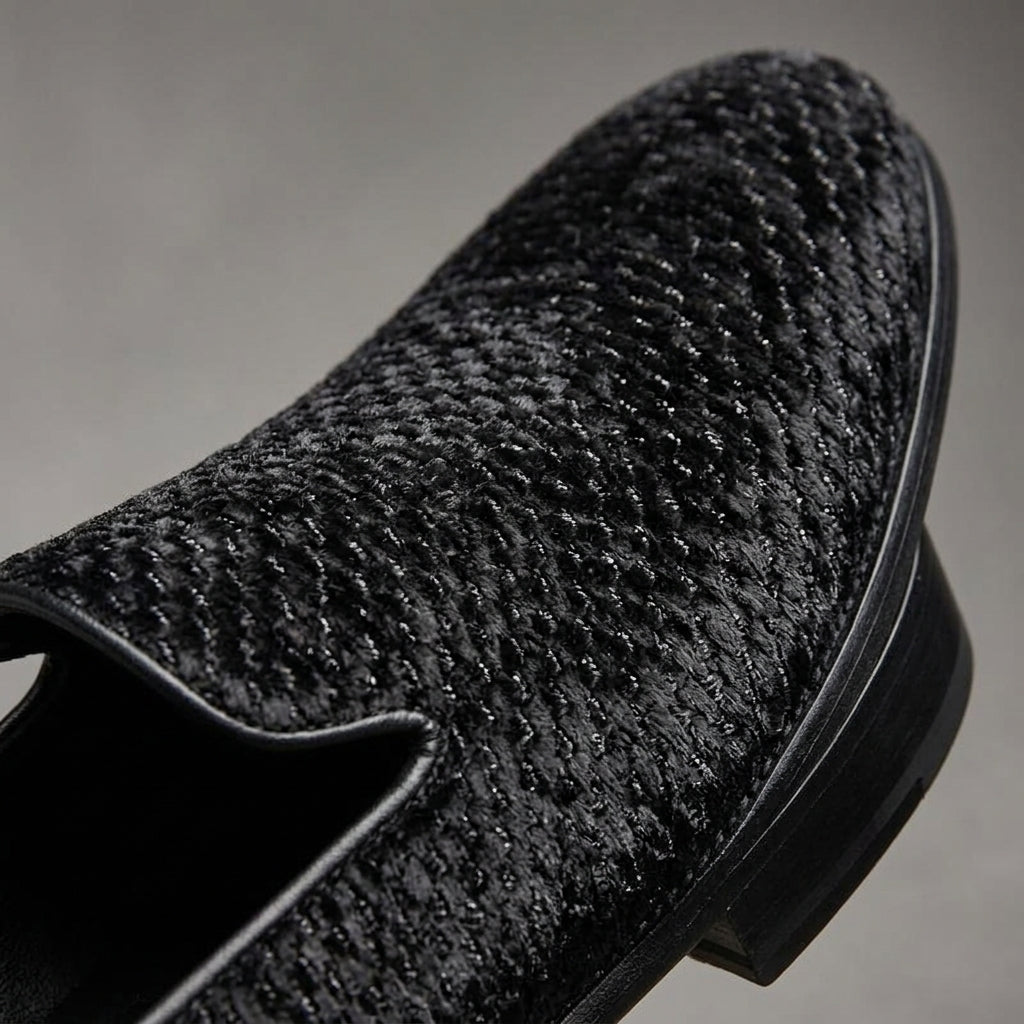 Men's Penny Loafers Slip-On Textured Woven Pattern