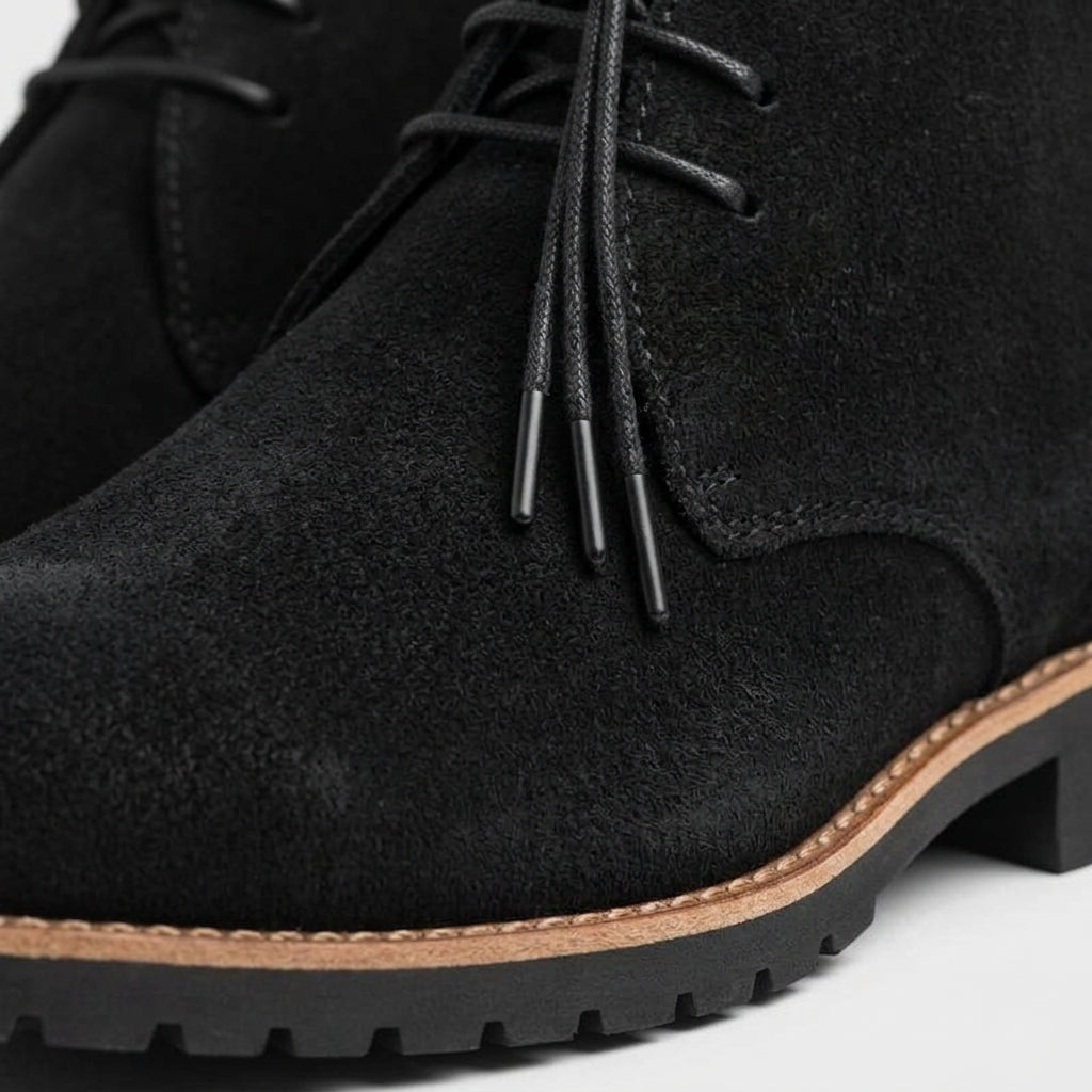 Men's Ankle Boots Suede Chukka Lace-Up - Low Block Heel