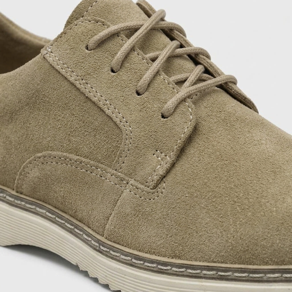 Men's Sneakers Suede Low-Top Lace-Up Platform Sole