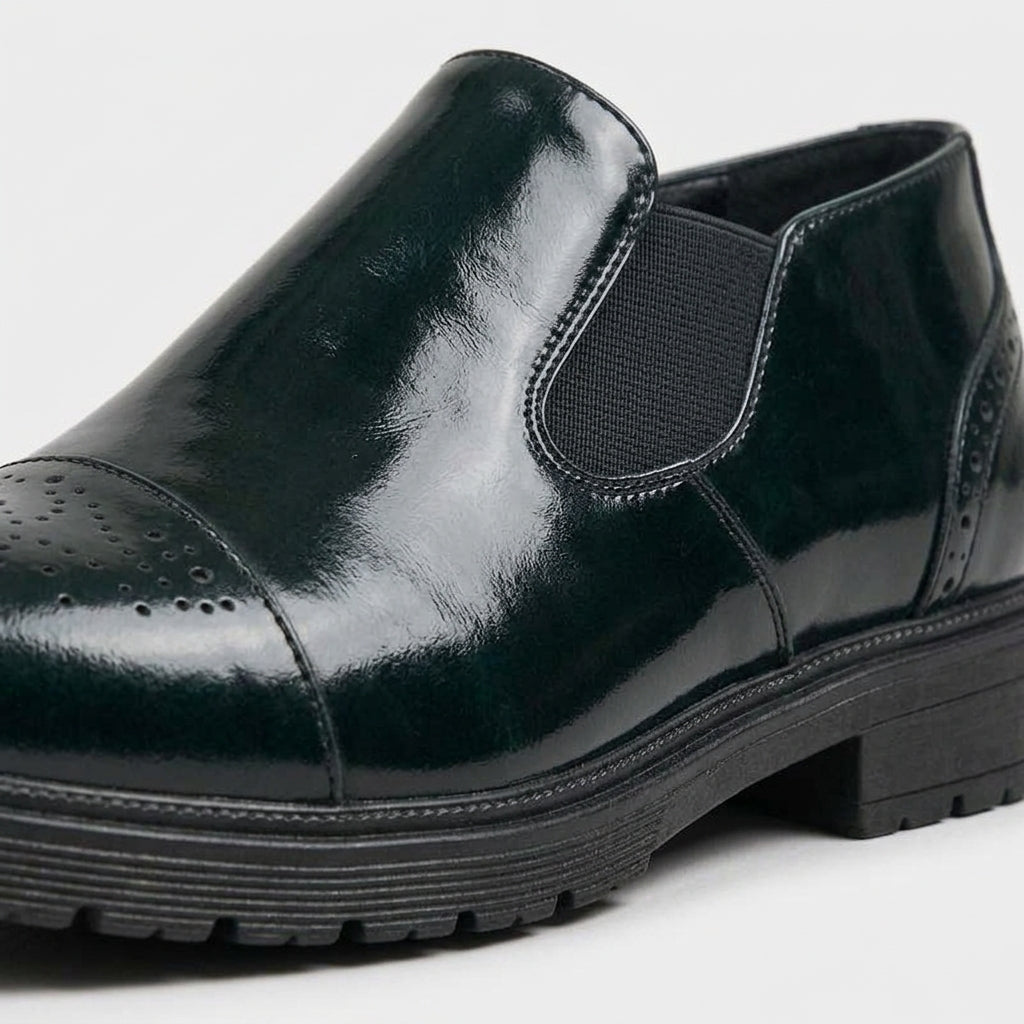 Men's Chelsea Boots Brogue Cap Toe Elastic Gore Treaded Sole