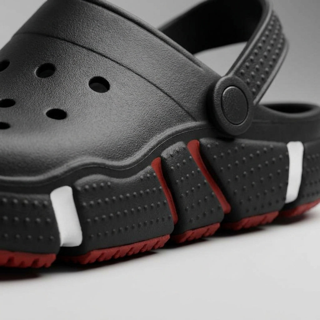 Men's Clogs Perforated Slip-On Adjustable Heel Strap Textured Sole