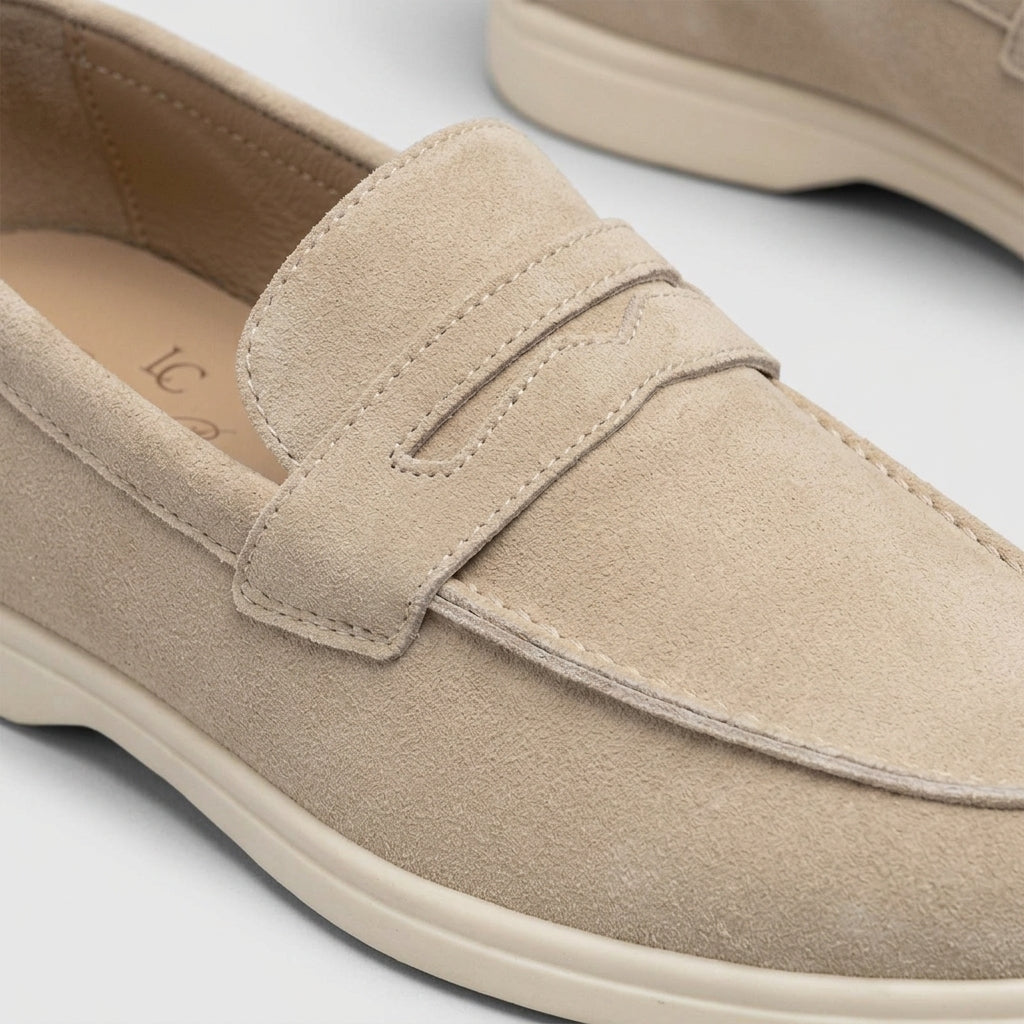 Men's Penny Loafers Slip-On Suede Flat Sole