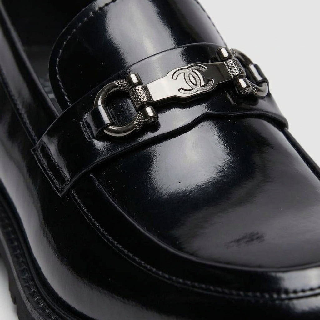 Men's Penny Loafers Glossy Leather - Lug Sole