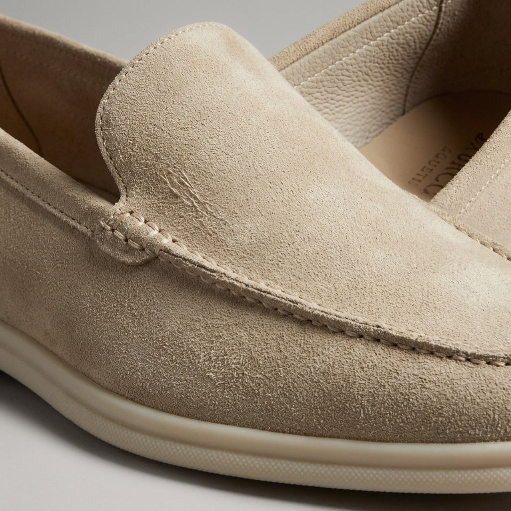 Men’s Suede Slip-On Loafers Moc Toe Soft Sole Casual
