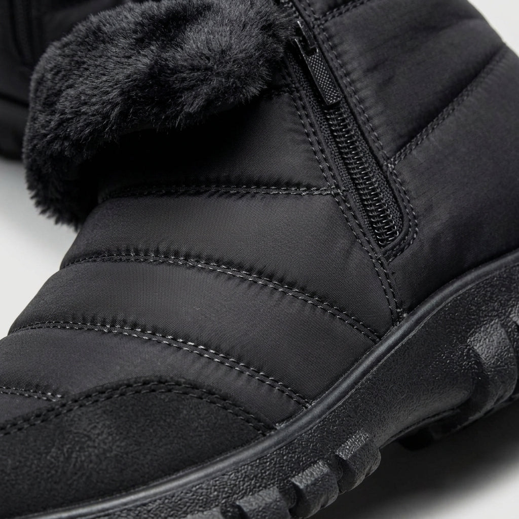 Men's Ankle Boots Quilted Faux-Fur Lined Side Zip