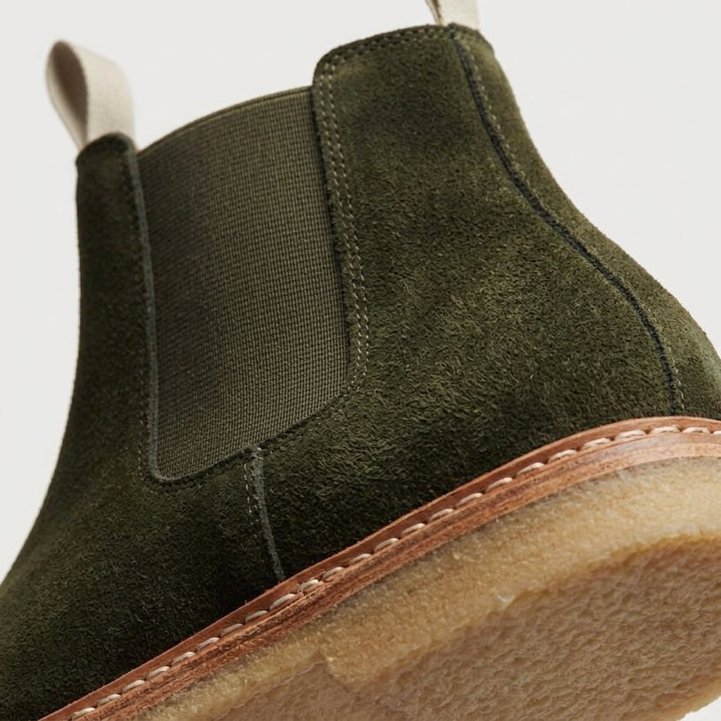 Men's Ankle Boots Chelsea Style - Suede - Elastic Side Panel