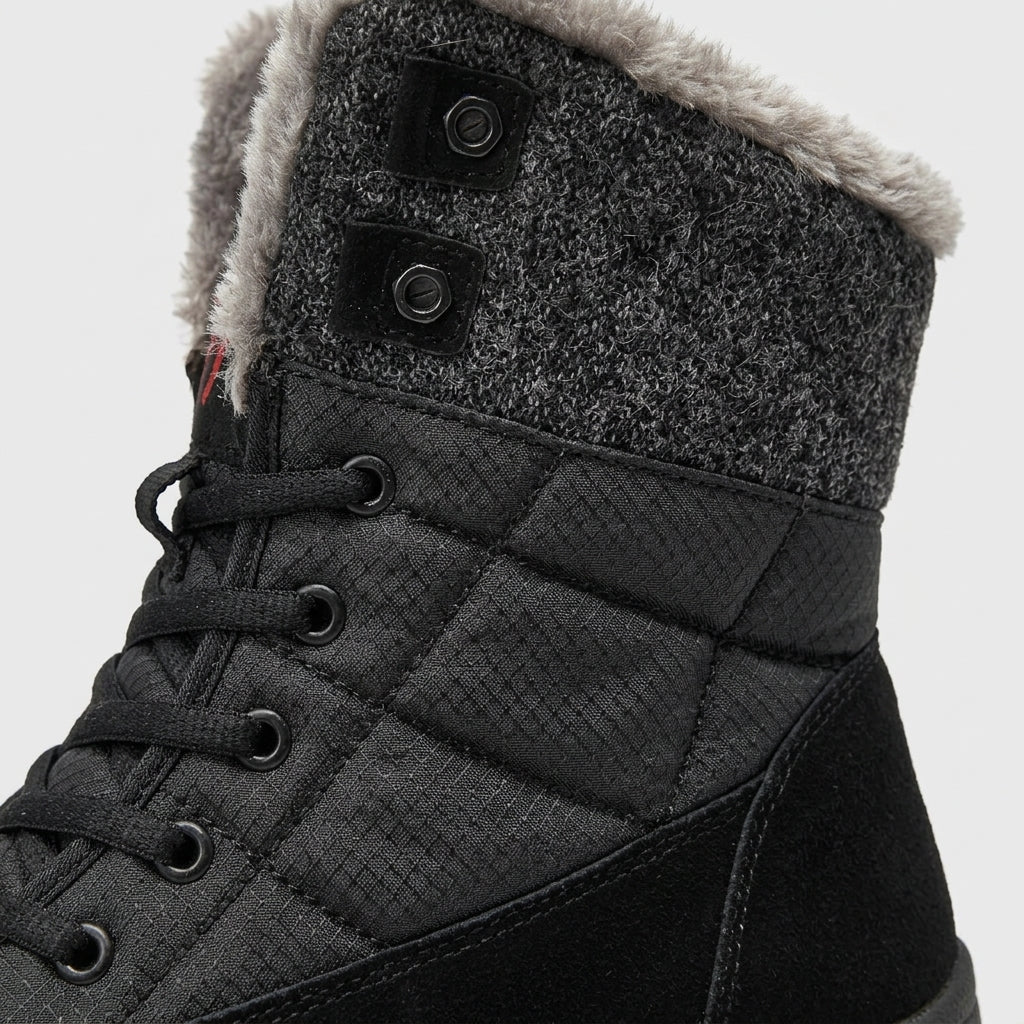 Men's Winter Boots Faux-Fur Lined Lace-Up Mid-Calf Platform