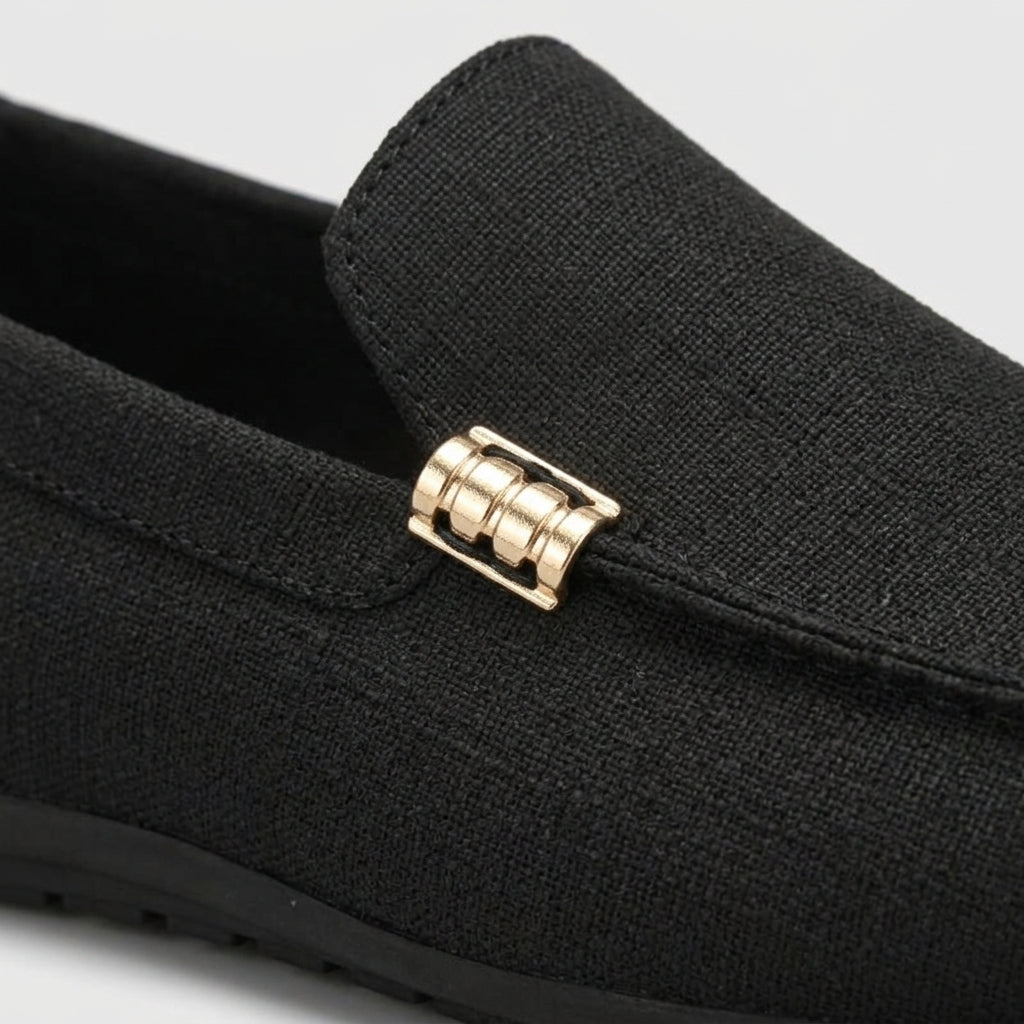 Men's Loafers - Slip-On - Moc Toe - Metal Hardware Accent