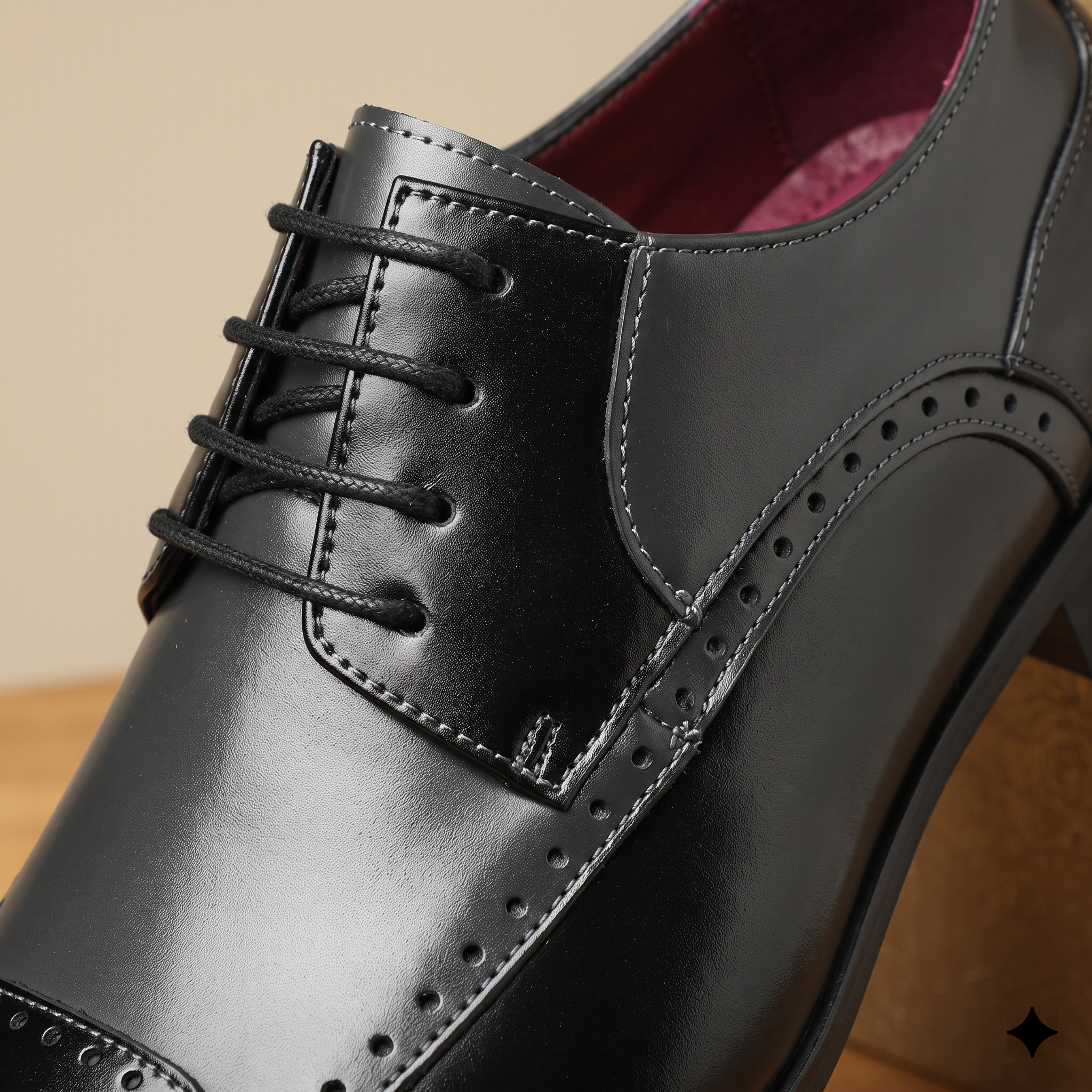 Men's Oxford Shoes Color-Blocked Brogue Detail Pointed Toe Lace-Up