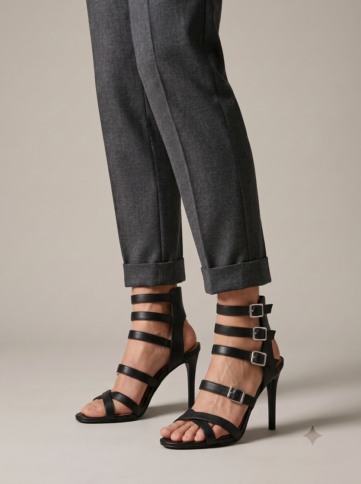 Women's Heels Open-Toe Gladiator Multi-Strap Stiletto Sandals