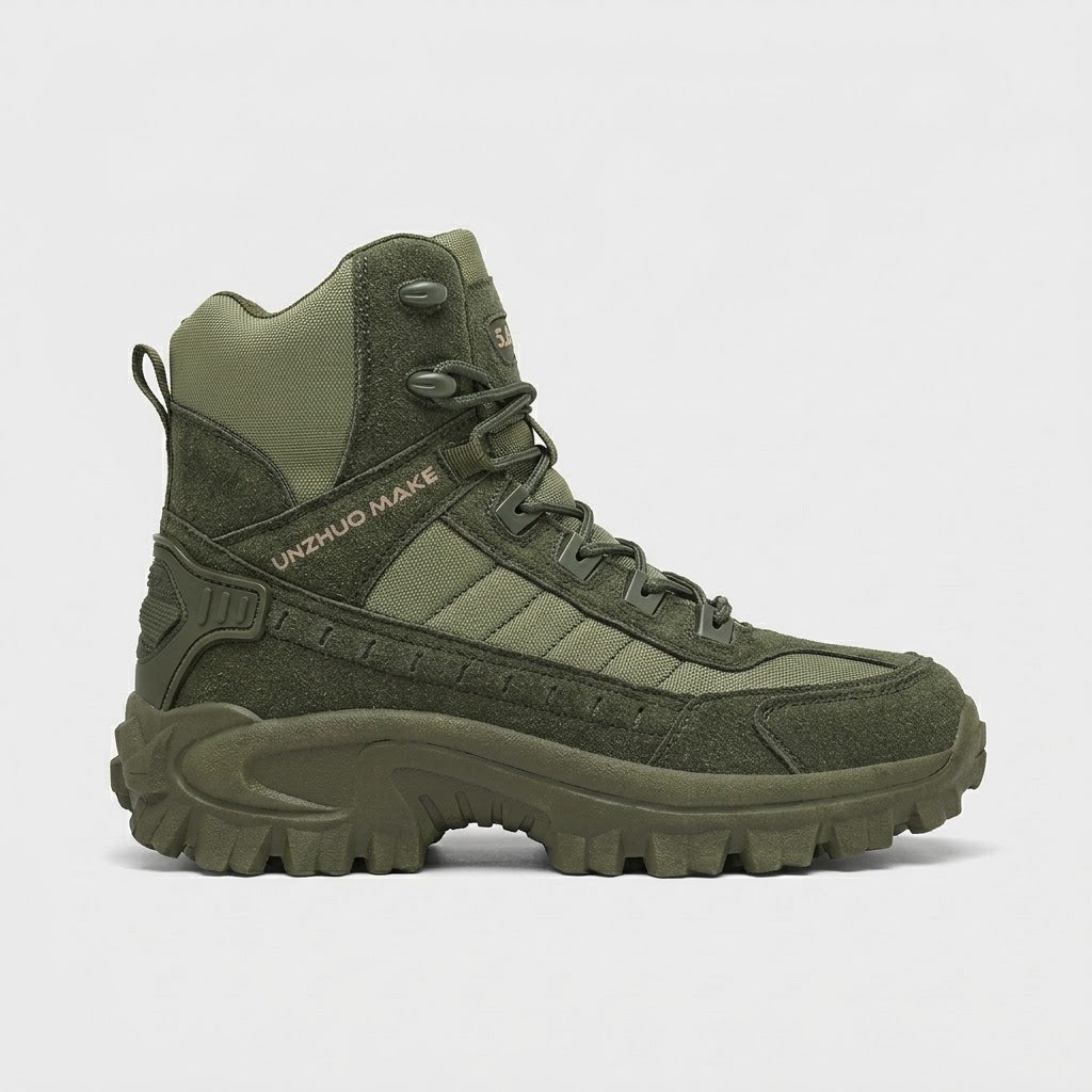 Men's Boots High-Top Lace-Up Tactical Lugged Sole Ankle